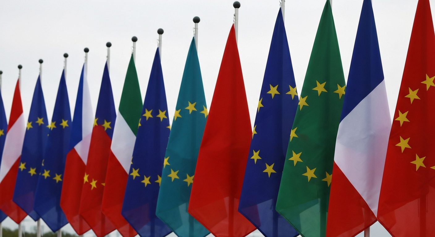 Drapeaux français et européen
